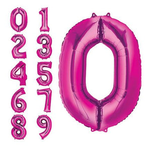 pink number balloons