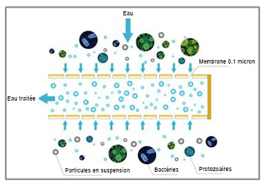Fonctionnement filtre eau survie