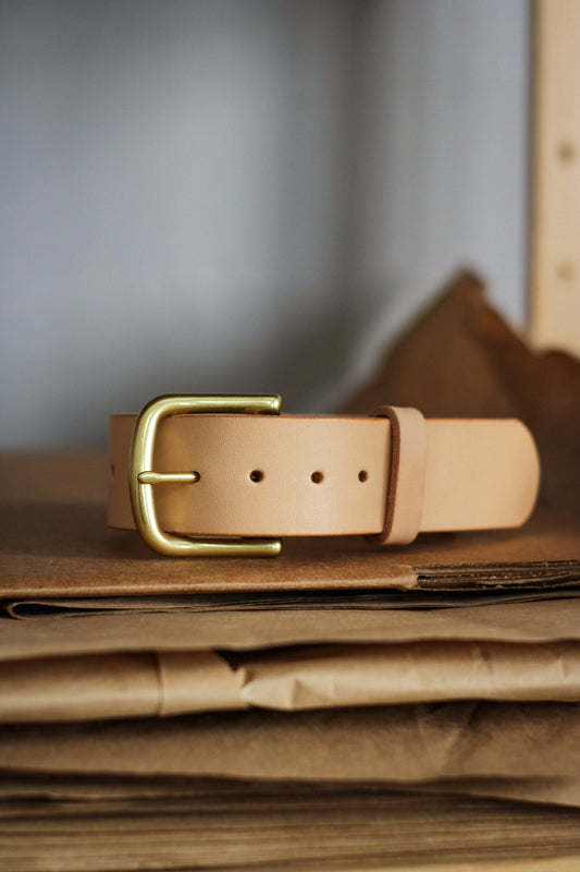 Leather Belt-Standard Natural vegetable-tanned leather belt, 1 1/2 wi – M  & W Leather