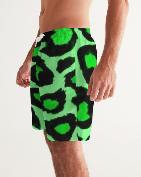 Tayrona Bright Green Leopard Swim Trunks