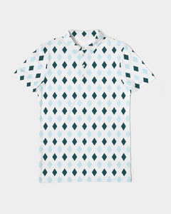 Tayrona Diamond Pattern Men's Slim Fit Short Sleeve Polo