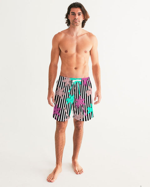 Tayrona Striped Swim Trunk with Palm Tree