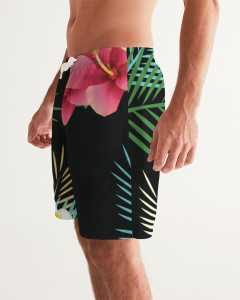 Tayrona Tropical Floral Pattern Men's Swim Trunk