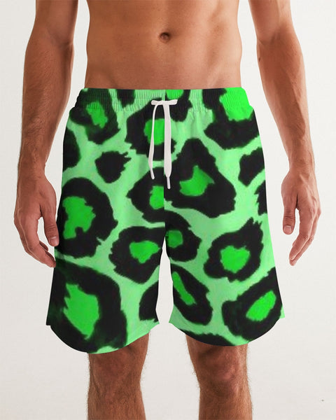 Tayrona Bright Green Leopard Swim Trunks