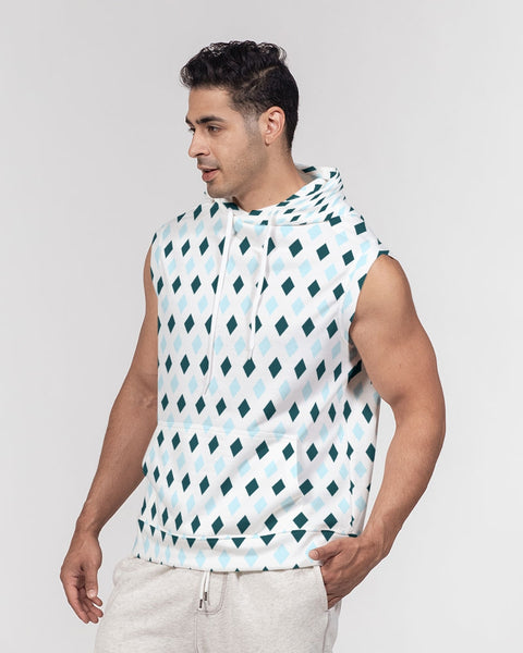 Tayrona Diamond Pattern Men's Premium Heavyweight Sleeveless Hoodie