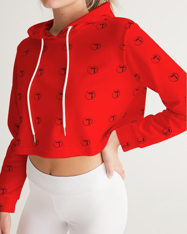 simplesquare red Women's Cropped Hoodie