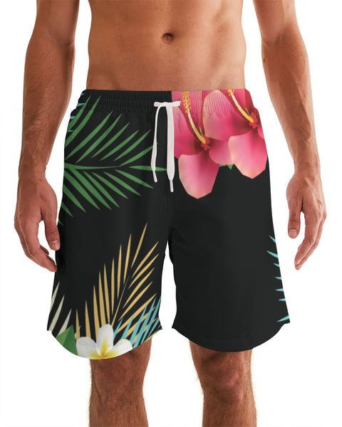 Tayrona Tropical Floral Pattern Men's Swim Trunk