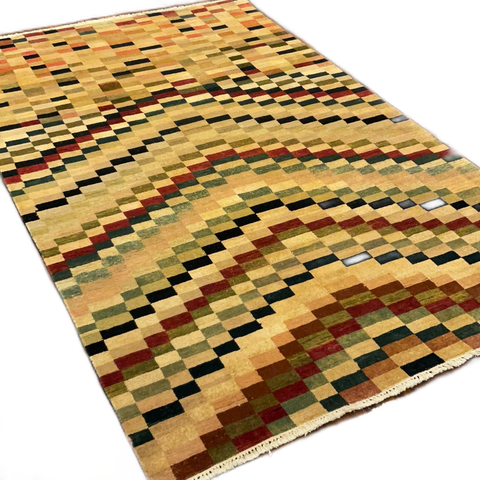 KAOUD RUGS 5X8 RECTANGLE MULTI GABBEH AREA RUG