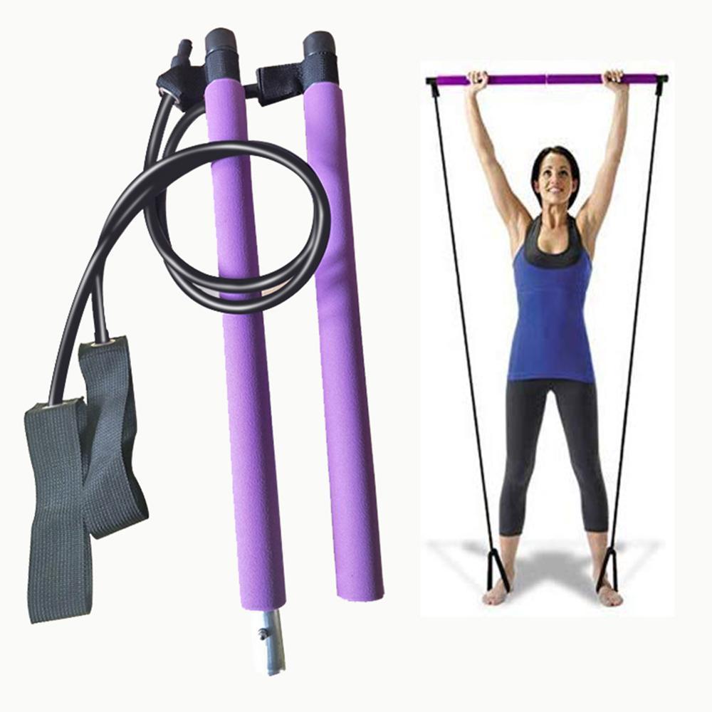 Portable Pilates Bar Kit With Resistance Band Exercise Stick DEBENHOMES