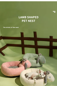 Soft Plush Sheep Pet Bed
