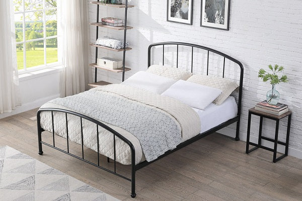 Belmont Industrial Style Black Metal Bed Frame Double Dream Warehouse