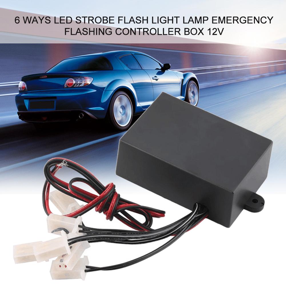 6 Ways LED Strobe Light 3 Flashing Modes Controller Flash Light Lamp Emergency Flashing Controller Box For Car Motorcycle 12V-Khayie