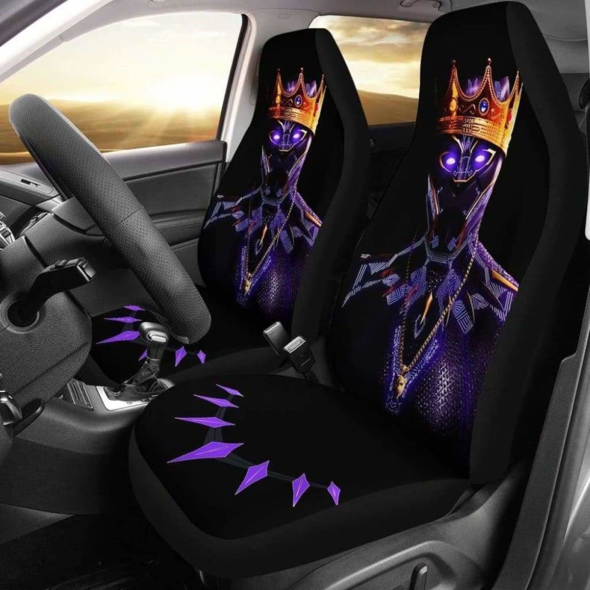 Black Panther King Car Seat Covers Universal Fit 051012