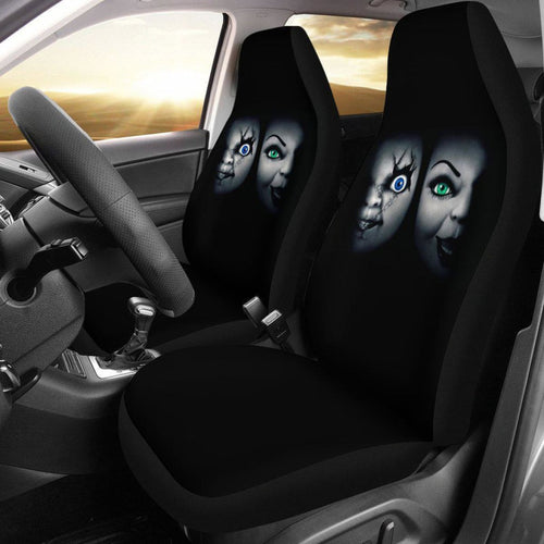 Bride Of Chucky Design Black Seat Covers Universal Fit 225721 - CarInspirations