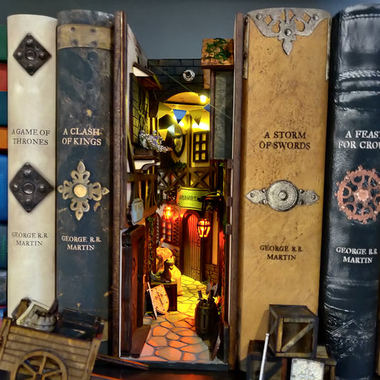 MINIALLEY Japan Booknook Assembled Prebuilt Bookshelf Insert Personalized  Gift Alley Book Nook 