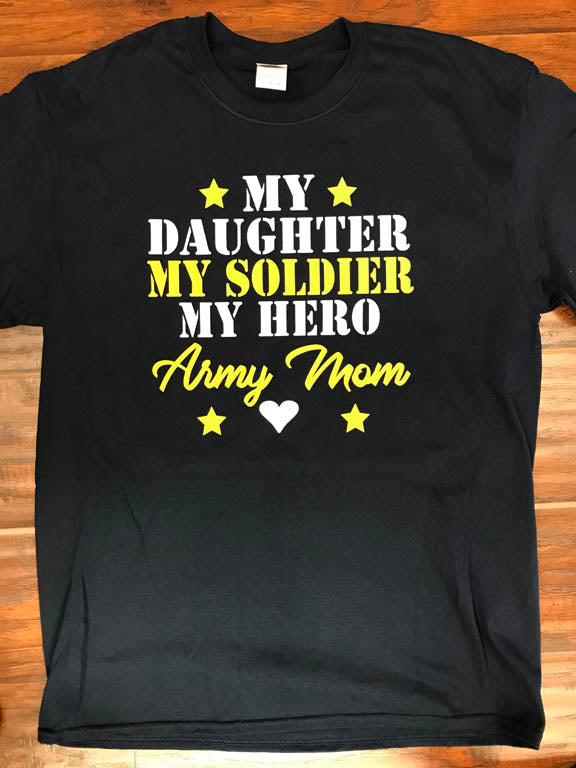 Army Mom Of A Daughter Soldier T Shirt The Junkyard - soldier t shirt roblox