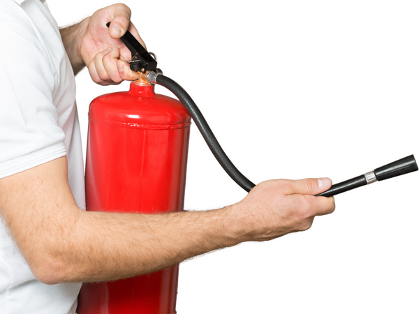 how to clean up after using a wet chemical fire extinguisher