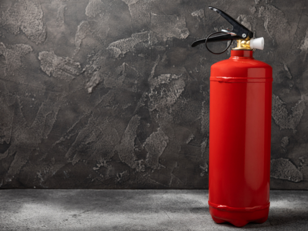 use a fire extinguisher as a last resort