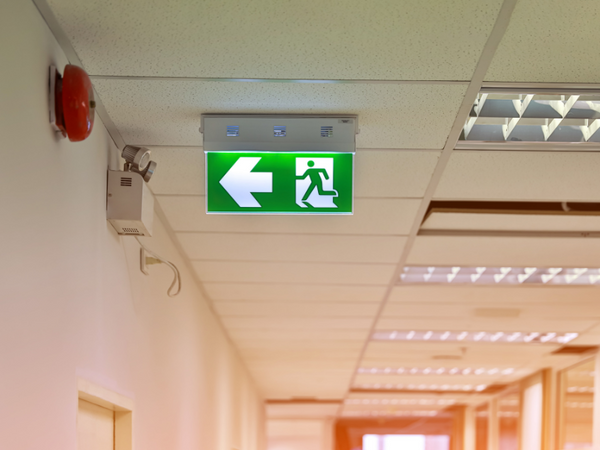 where to put fire sprays at work near exits