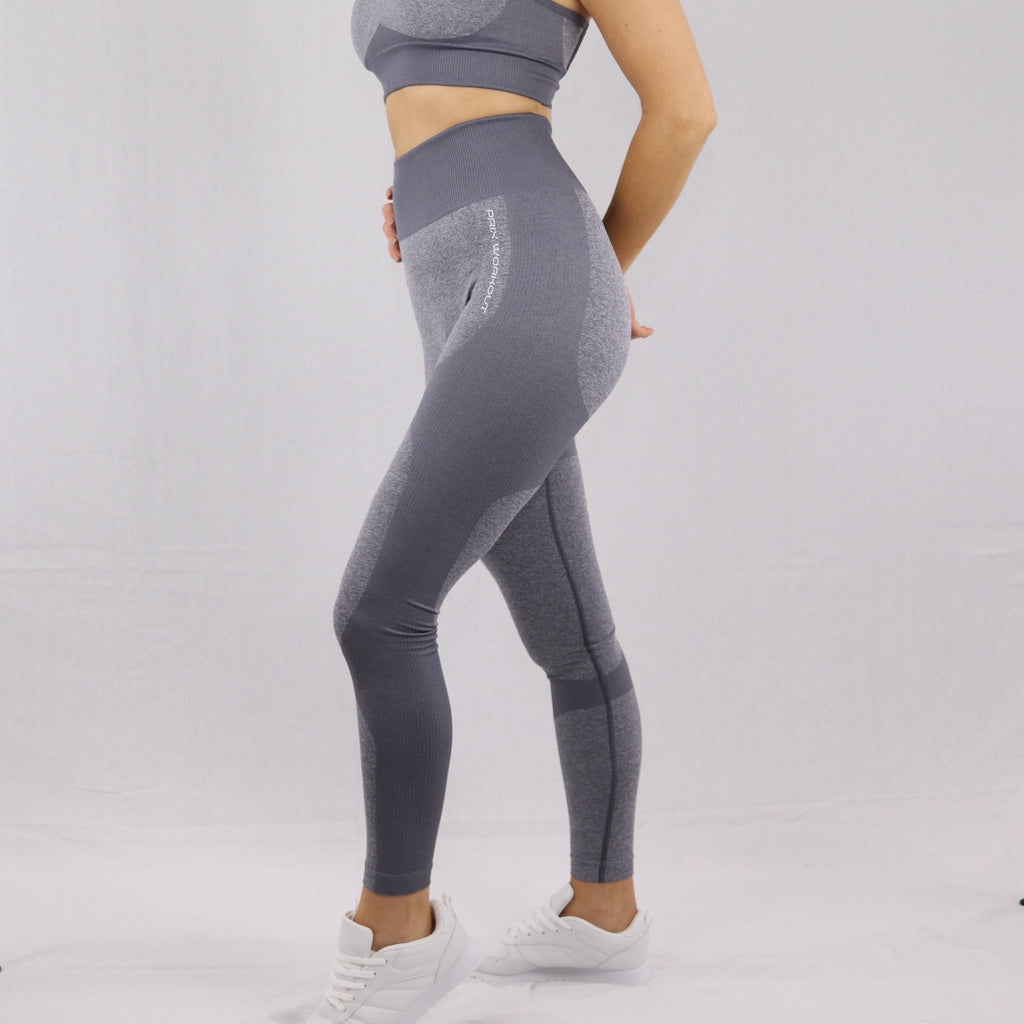 Grey Marl Structured Contour Rib Leggings