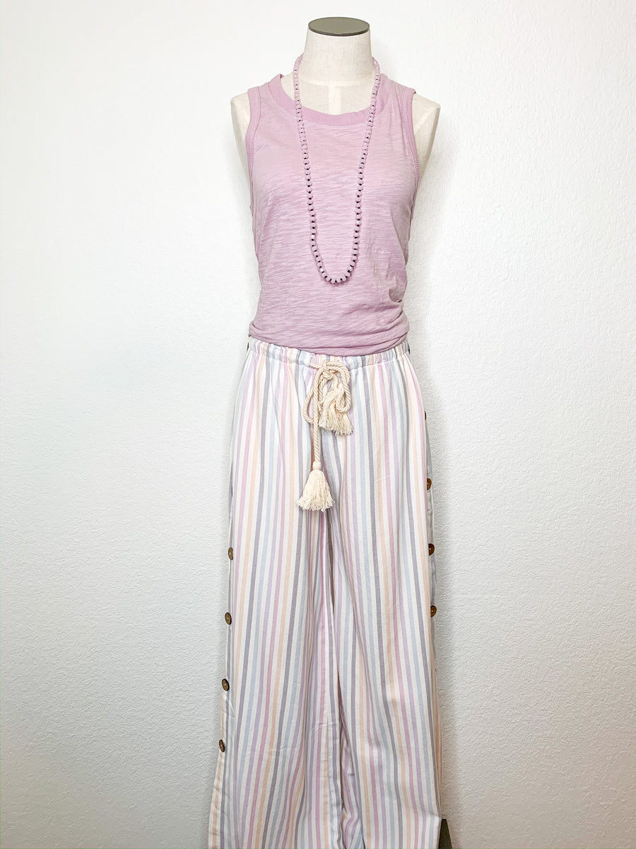 pastel striped pants