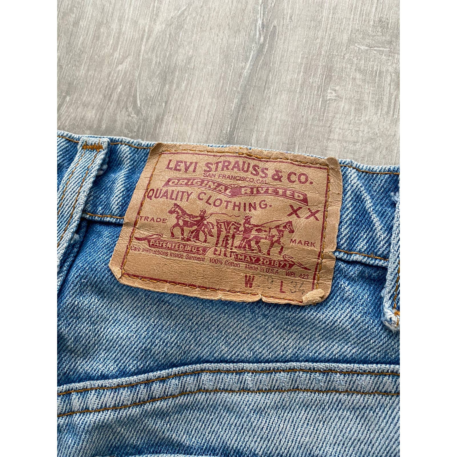 90s Levi's 505 vintage baby blue jeans made in USA denim – 