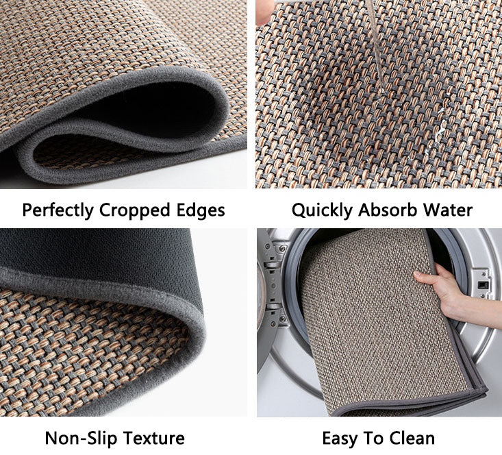 Indoor Doormat 60x90cm Absorbent Front Back Rug Rubber Backing Non