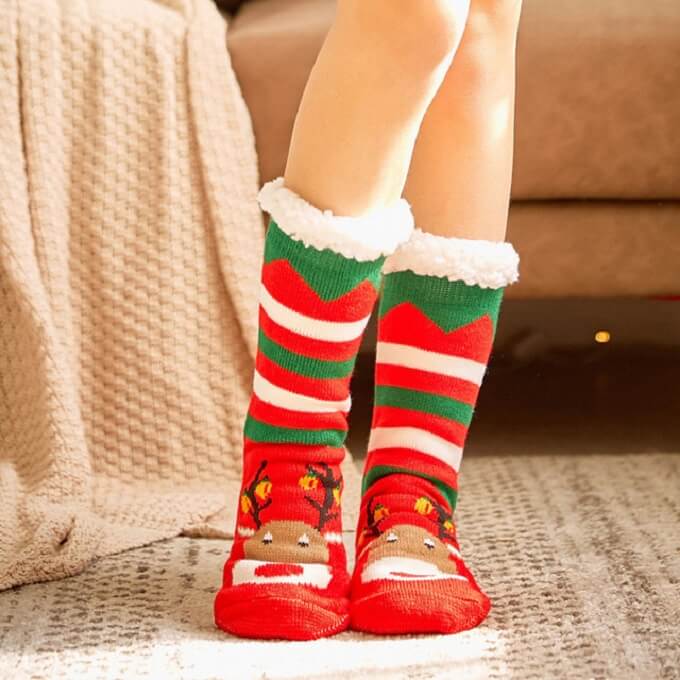 Extra-warm Fleece Indoor Christmas Slipper Socks for Women – LoveStyle