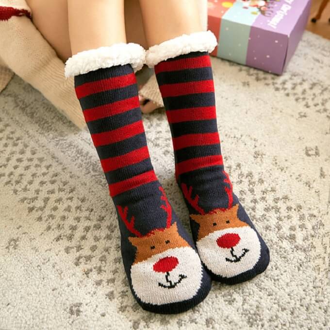 Extra-warm Fleece Indoor Christmas Slipper Socks for Women – LoveStyle