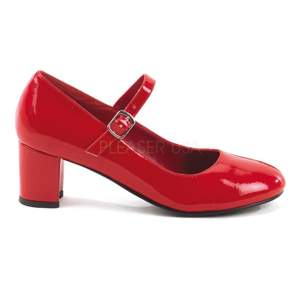 red pumps 2 inch heel