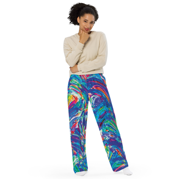 Buy Zimaes-Women Women's Baggy Rainbow Colorful Dyeing Wide Legs Comfy  Hip-Hop Pants XL X-Large As1 at Amazon.in