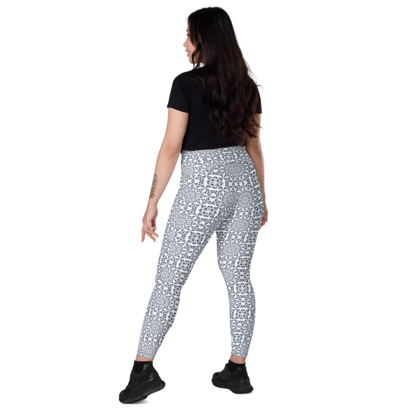 Recursia Zebrallusions II Leggings With Pockets In Blue