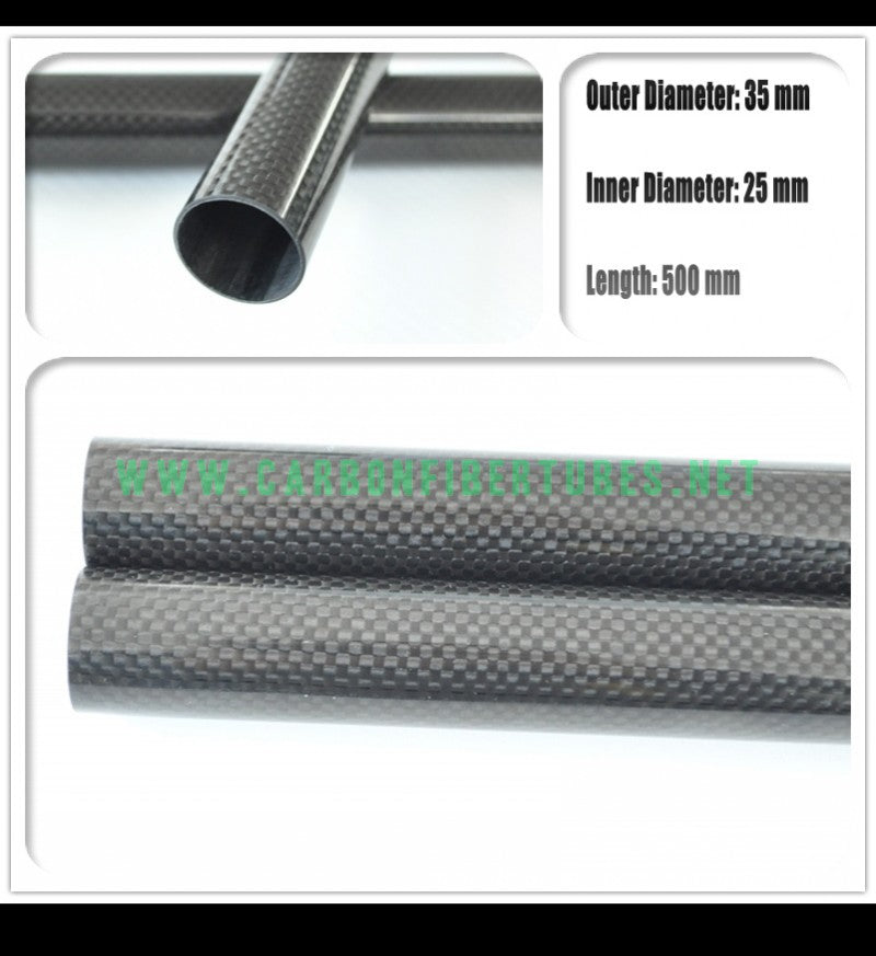 Od 35mm X Id 25mm 32mm 33mm X 500mm 100 Roll Wrapped Carbon Fiber Tube 3k Tubing 3k Plain 