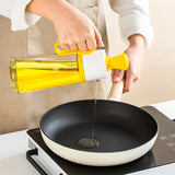 Transparent Glass Oil Pot, Soy Sauce Vinegar Seasoning Bottle, Silicone Oil Brush Head, BBQ Oil Brush 550Ml