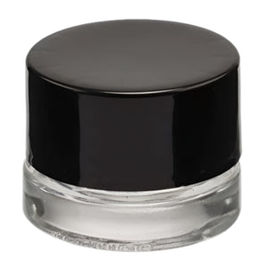5mL CR Clear Glass Jar - Black Plastic Jar - CORONA CASH AND CARRY