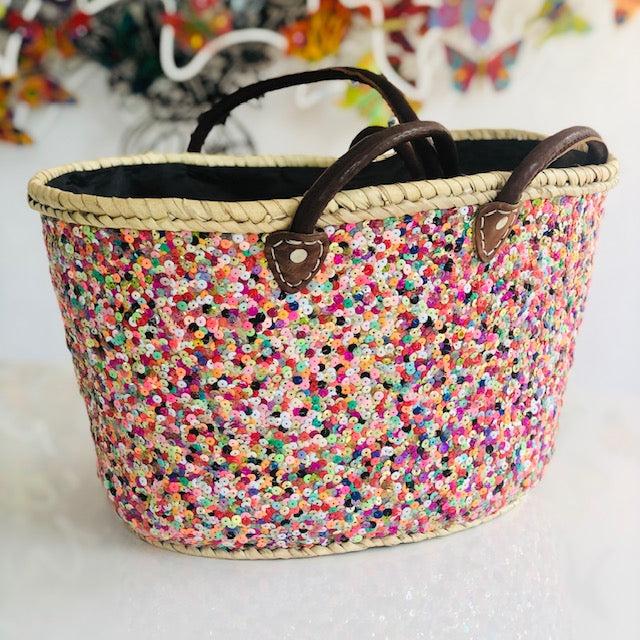 sequin beach bag