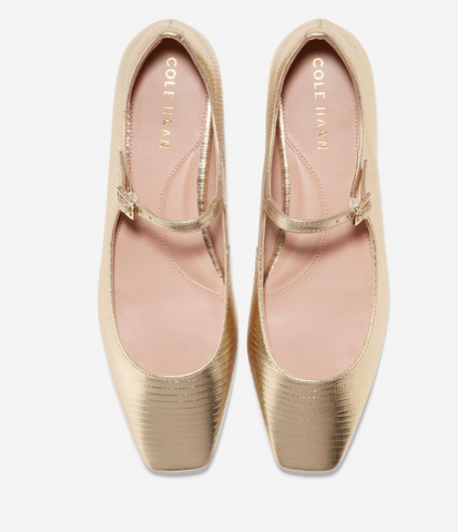 Cole haan gold mary jane shoes