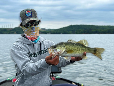 Taku rockin’ his Taku Ito elite Neck Gaiter and FAT BASS hunter hat