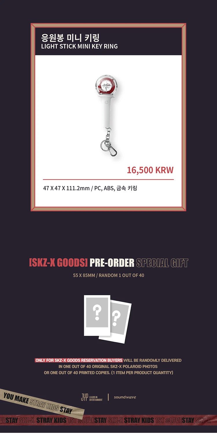 스트레이 키즈  stray kids official light stick mini keyring