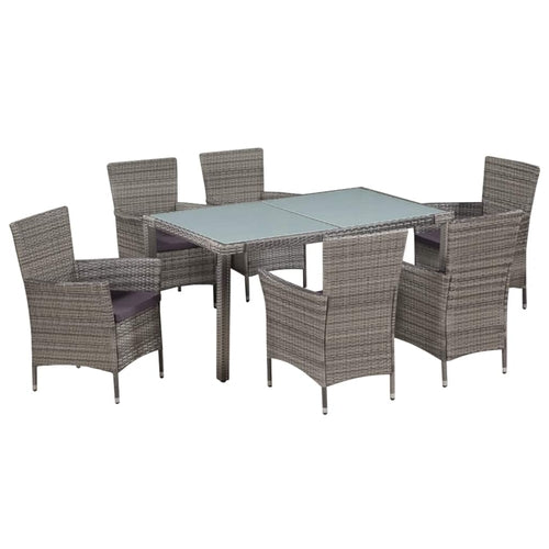 9 Piece Outdoor Dining Set Poly Rattan Cream White - Lolley's Logistics