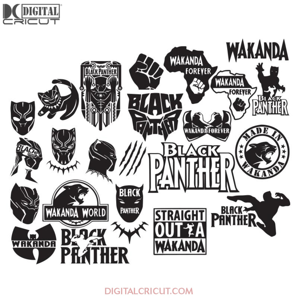 Black Panther Svg Straight Outta Wakanda Svg Cricut Silhouette Mar Digitalcricut