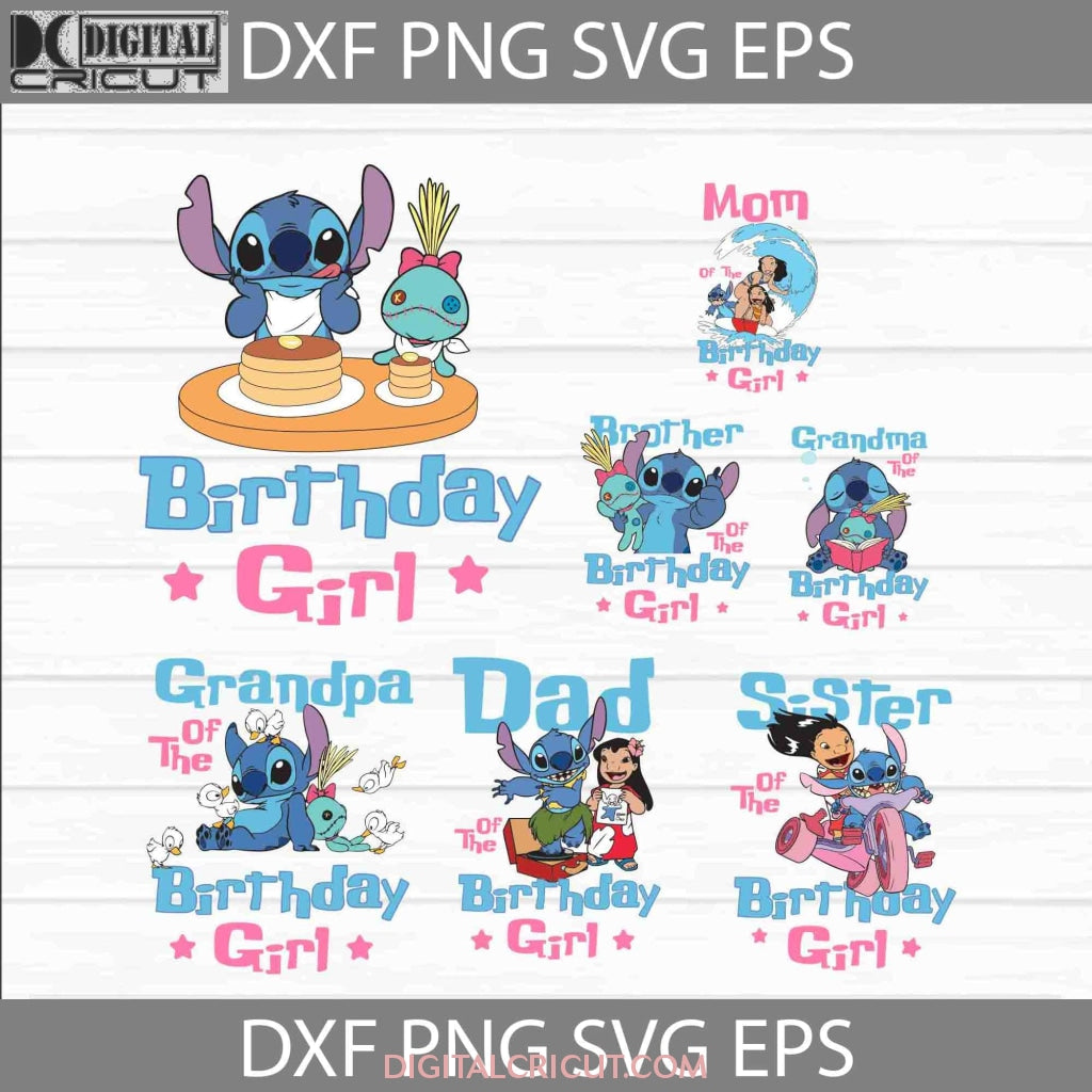 Bundle Family Birthday Girl svg, Lilo And Stitch Svg, Birthday svg, Cr