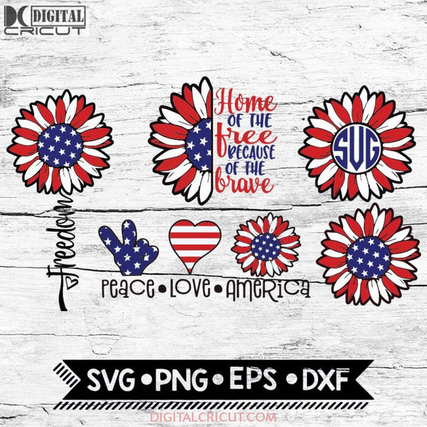 Free Free 262 Home Of The Free Because Of The Brave Sunflower Svg SVG PNG EPS DXF File