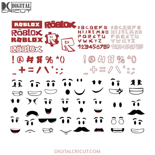 Roblox Alphabet Svg Cricut File Gamer Svg Roblox Svg Roblox Face S Digitalcricut - roblox images for cricut