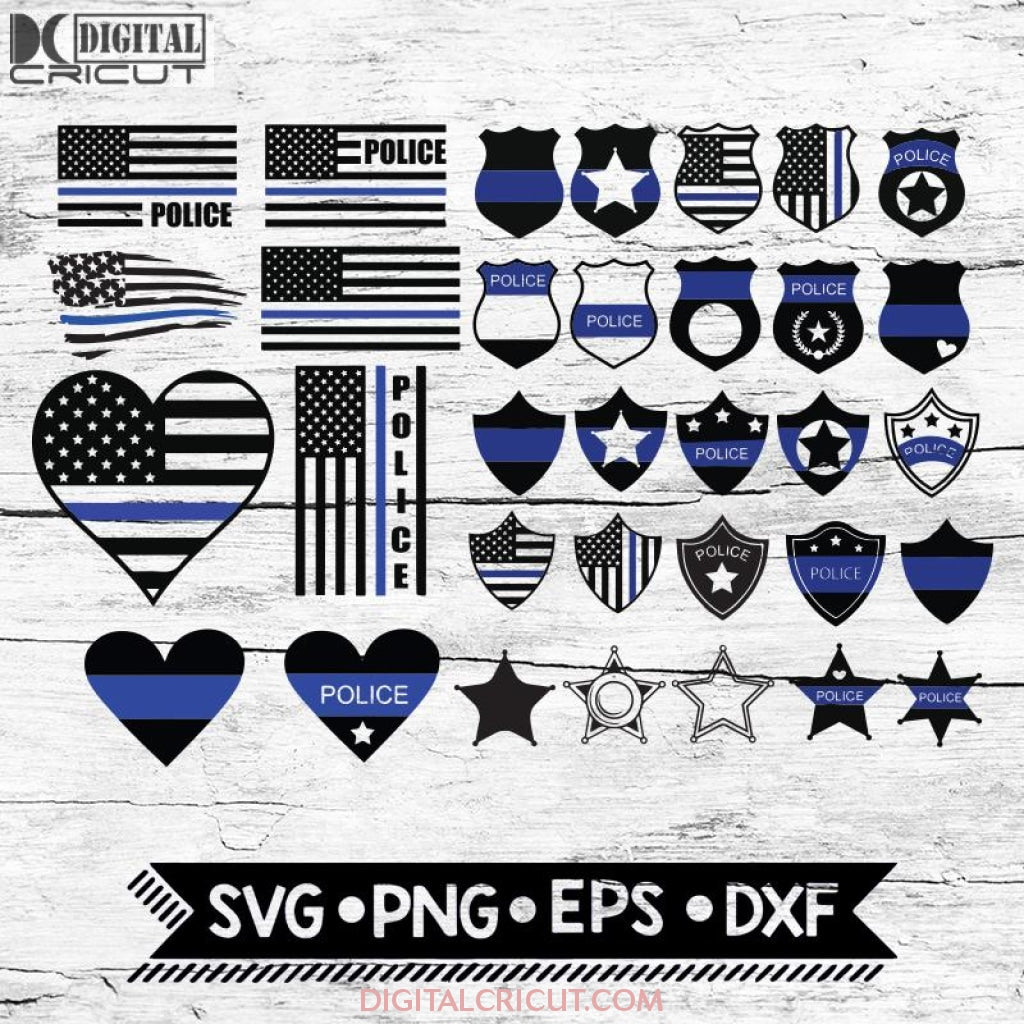 Download Thin Blue Line Svg Police Svg Police Badge Svg American Flag Svg B Digitalcricut