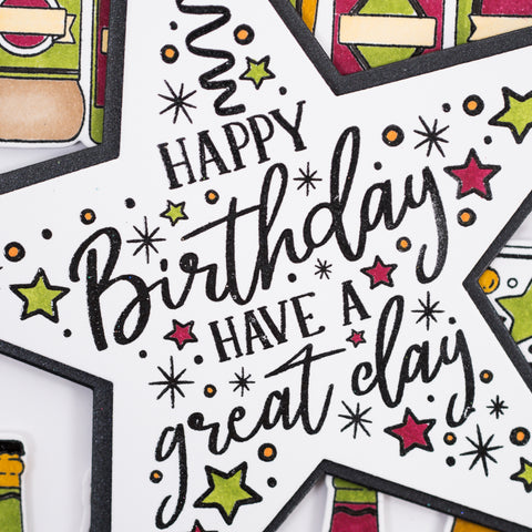 Learn how to make a quick and simple beer inspired birthday card using celebration and beer bottle stamps from Chloes Creative Cards.