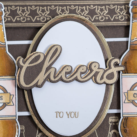 Learn how to create this classic birthday celebration greetings card using the Birthday Beer Stamp and Die Set from Chloes Creative Card to make this gold themed project.