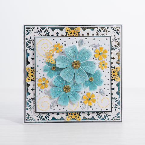 Blossoming Medley - Turquoise card