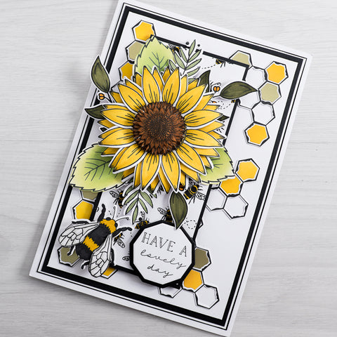 Learn how to make this beautiful Sunflower and Bee card, perfect for a budding gardener! Filled with pops of yellow and our new 3D Sunflower Stamp and Foliage leaves, this card is quick and easy to make but looks incredible. 