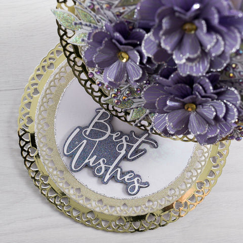 Learn how to create this lovely lace card at home using our new lacy circle metal die sets to create a beautiful base card to feature these gorgeous Posy flower 3D paper flowers.